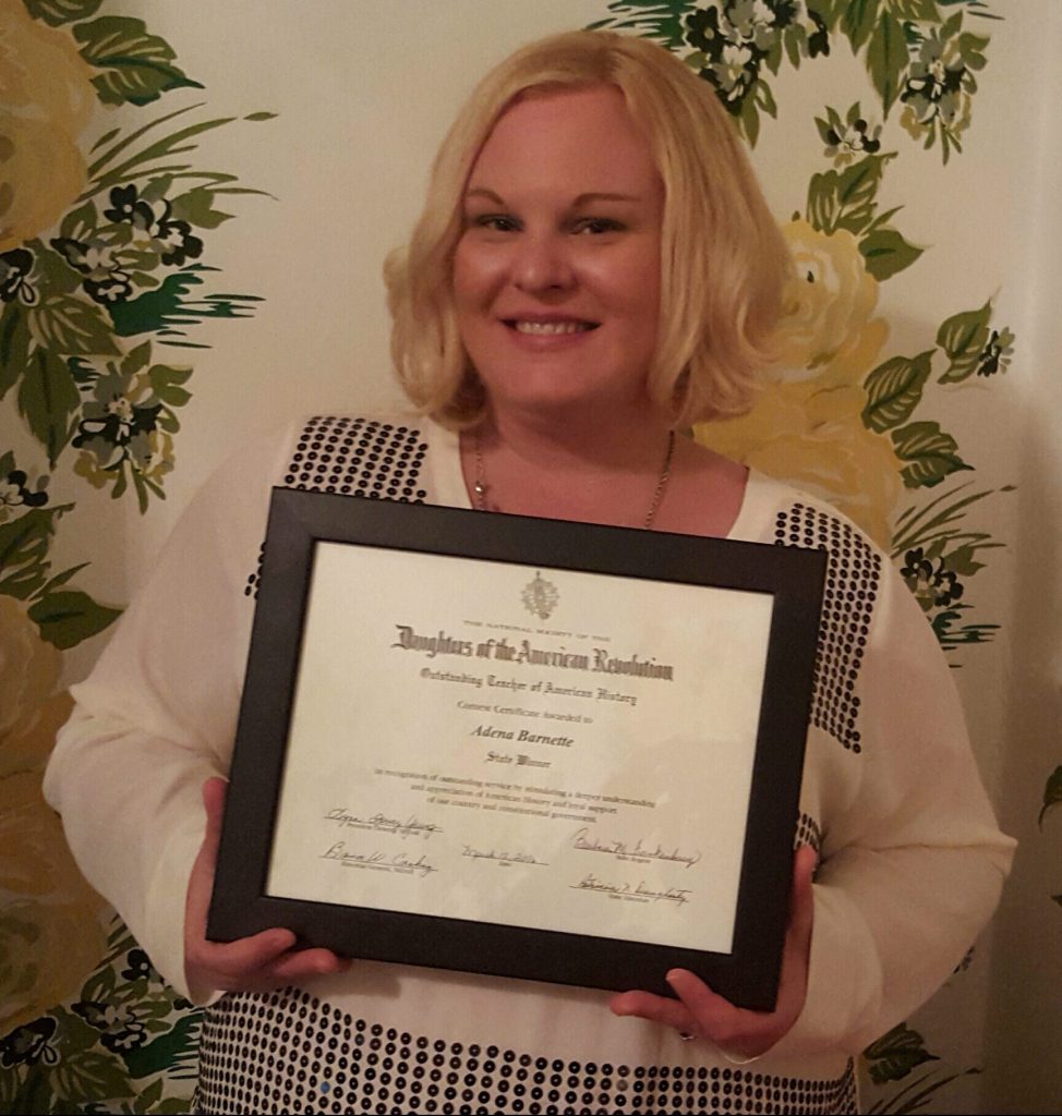 Ashbrook Graduate Earns Top Teacher Award from Daughters of the American Revolution