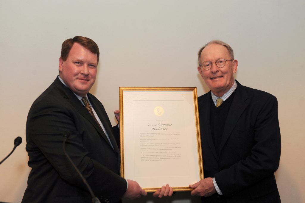 U.S. Sen. Lamar Alexander Receives  2015 John M. Ashbrook Award